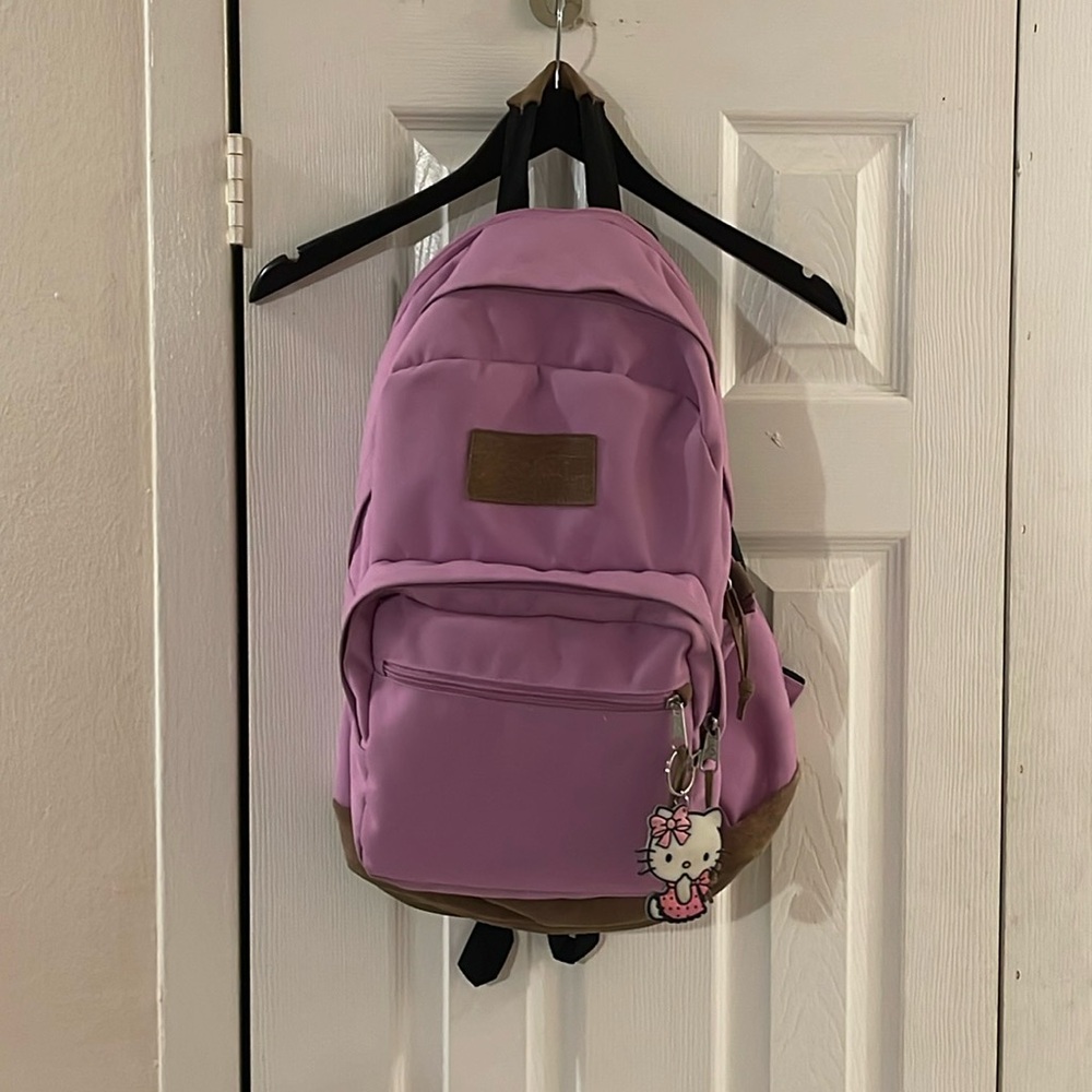 JanSport Right Pack Premium Backpack With Hello Kitty Charm Included In Pink Ice